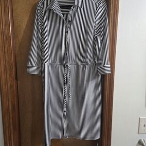 Mlle Gabrielle Monochrome Striped Dress